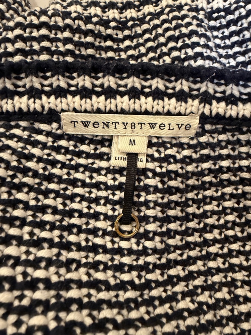 Twenty 8 Twelve Black & Cream Textured Knit Sweater Size Medium Like New - Picture 13 of 14